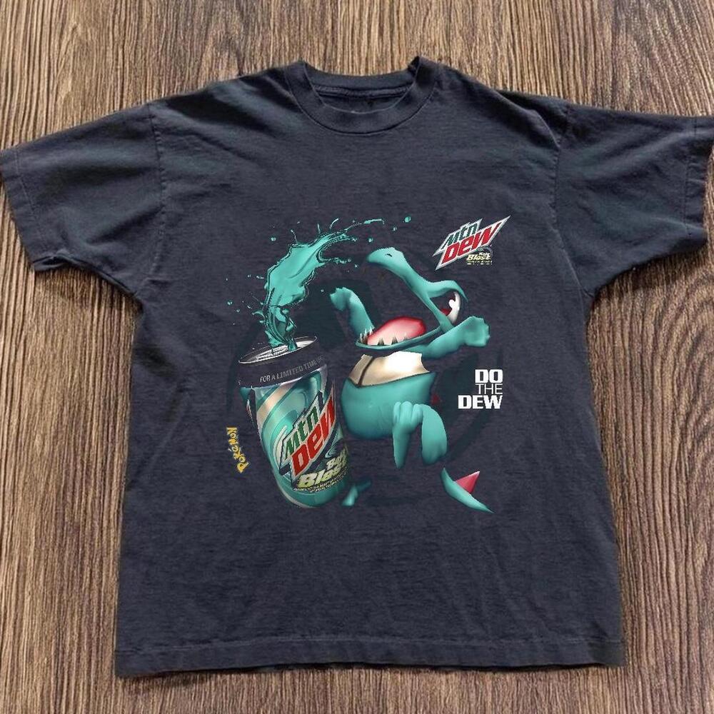 Gildan Men Black T-Shirt, Mountain Dew Black Cotton T-Shirt